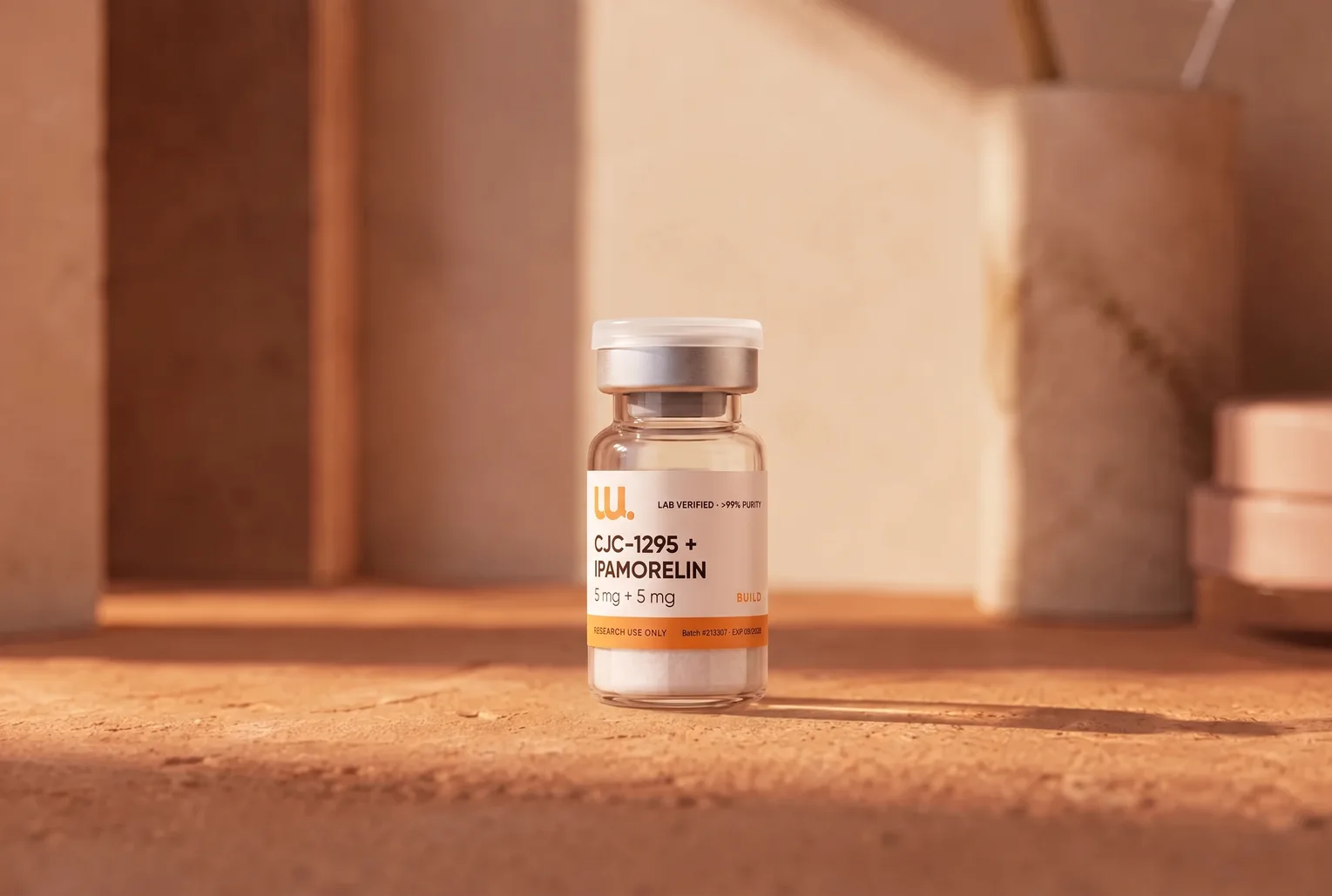 Build blend research pair vials in a lifestyle setting