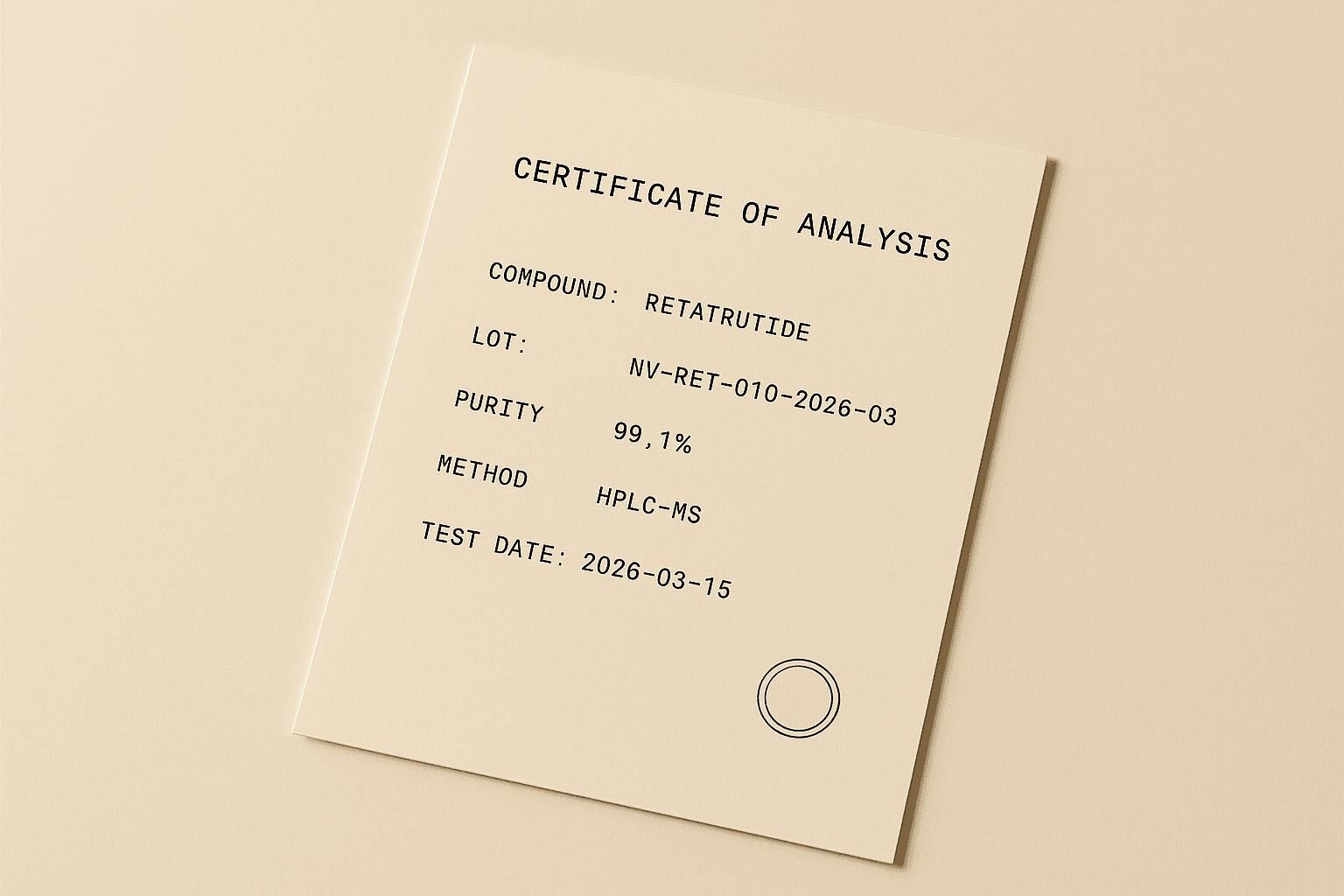 Certificate of Analysis preview